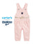Oshkosh Bgosh Pink Hickory Stripe Dungaree with Ribbon Belt