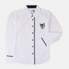 FBRTC Bird Face Embroided White Full Sleeves Shirt 8087
