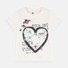 Rock On Off White Heart Girl Power Organic Cotton Shirt 8262