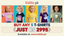 Any 5 T shirts For Rs 2995 Only