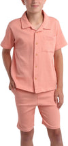 Ben Sherman Tea Pink Lining Shirt Shorts Set 13582