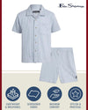 Ben Sherman Sky White Lining Shirt Shorts Set 13580