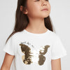 Fox B Butterfly Sequin White Shirt 7327