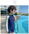 Penguin Short Style Blue Swimsuit with Cap 13649