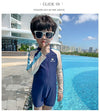 Penguin Short Style Blue Swimsuit with Cap 13649