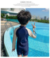 Penguin Short Style Blue Swimsuit with Cap 13649
