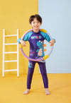 Wild Dino Blue Unisex Swimsuit with Cap 13644
