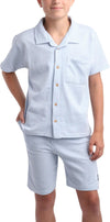 Ben Sherman Sky White Lining Shirt Shorts Set 13580