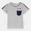 Baby White with Black Lining Front Pocket T-shirt 1348