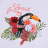 MNGN White Tropical Feelings Bird Fancy Shirt