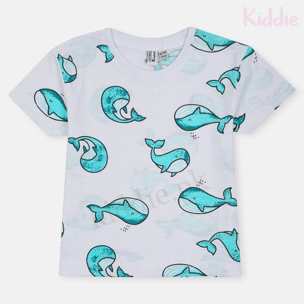 Langarm Shirt - Ahoy! Mini Flying Puffin LS T-shirt - White Pepper