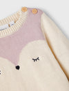 NME IT Fox Ecru Face Cream Knitted Sweater 11537