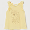 HM Unicorn Glitter Yellow Frill Sleeveless Tank Top 7334