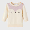 NME IT Fox Ecru Face Cream Knitted Sweater 11537