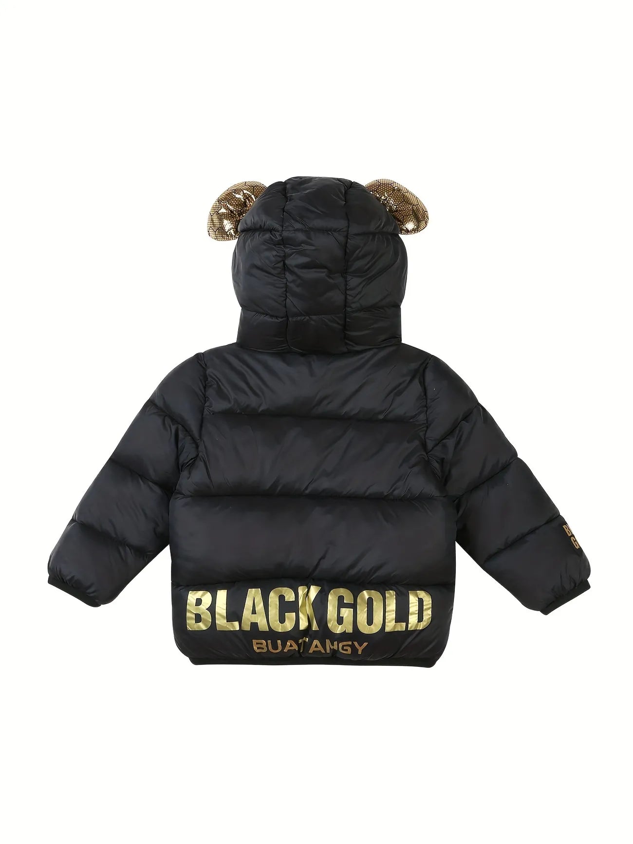 Black Gold Black Hooded Puffer Jacket 13315 kiddie.pk
