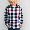 Off-white and Blue Casual Check Shirt 2427