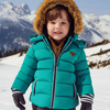 Pillon Thick Sherpa Lined Fur Trim Green Deattachable Hooded Puffer Jacket 13462