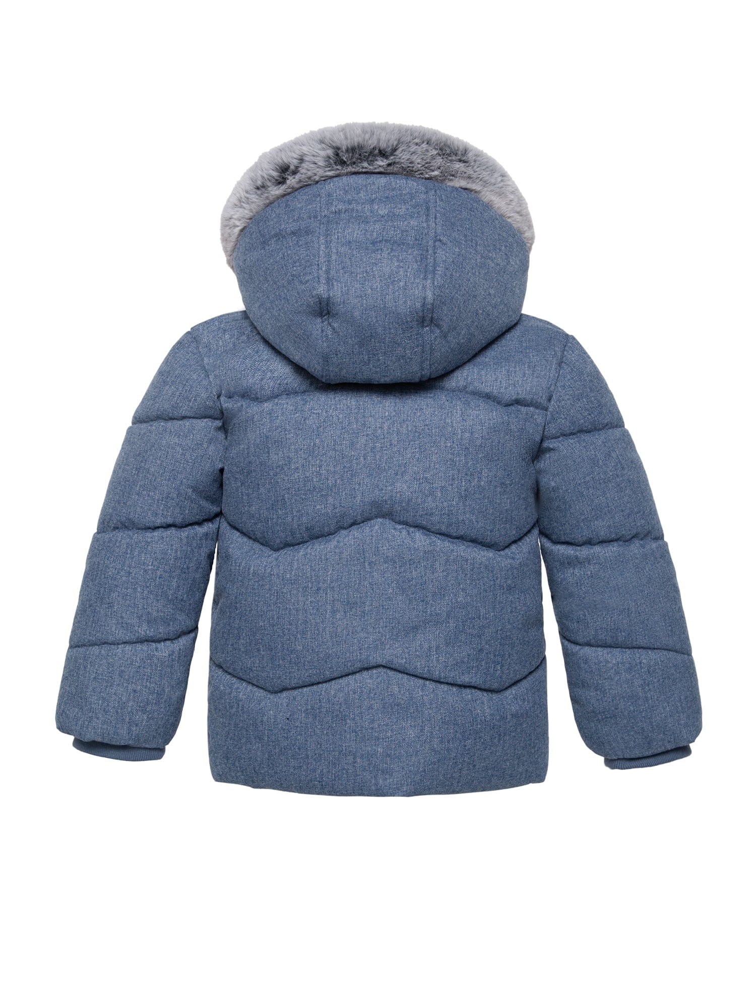 Light blue puffer jacket with fur hood shop