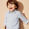 MN Blue Pattern White Casual Shirt 11950