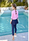 Astronat Top with Skirt Trouser Pink Swimsuit 13652