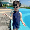 Penguin Short Style Blue Swimsuit with Cap 13649