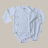 RIKI Grey Organic Cotton Full Sleeves Romper Bodysuit 13686