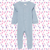 RIKI Sky Blue Full Feet Cotton Romper Bodysuit 13678