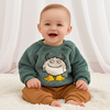 Pekkle Monster Fur Green Mustard Fleece Winter Set Tracksuit 13324