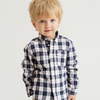 Off-white and Blue Casual Check Shirt 2427