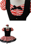 Red White Lining Party Fancy Frock 9356