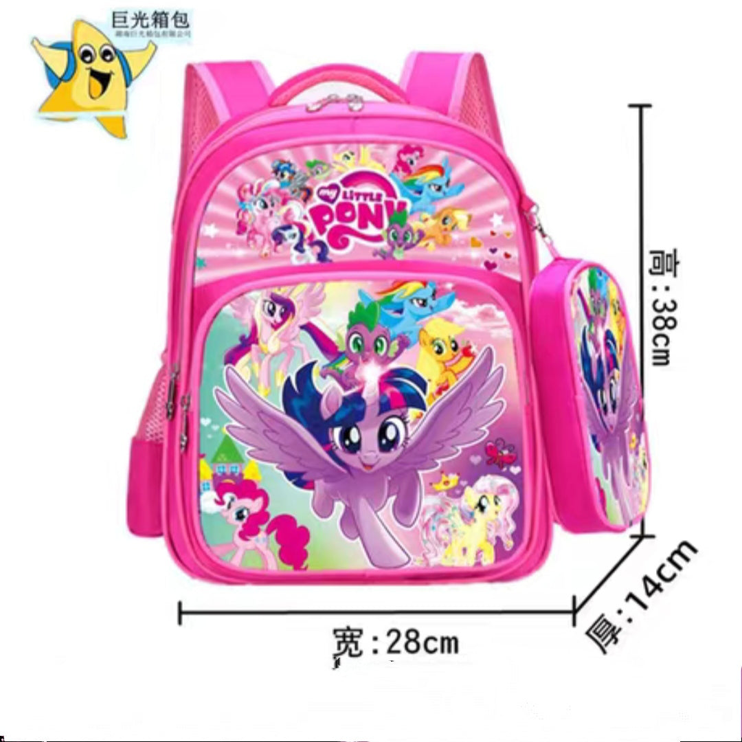 My Little Pony High Quality Pink School Bag with Pouch Set 4819 kiddie.pk