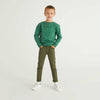 KIB Olive Cotton Pant with Free Canvas Belt 10647